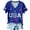 Blue, variant on 250 Anniversary Usa Shirt Women Fashion Casual Anniversary Print Short Sleeve Crew Neck Tee Shirt Top
