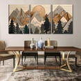 thumbnail image 3 of Set of 3 Mountain Wall Hieng Large Forest Wall Decor Woodcut Wooden Landscape canvas posters Nature Wilderness Hieng Prints Abstract Landscape Painting for Living Room Bedroom Office, 3 of 6