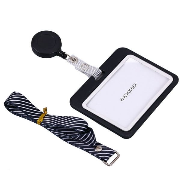 Porta credencial retráctil con protector de plástico y cordón para reuniones de oficina