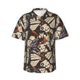 thumbnail image 2 of Picia Vector Butterflies Gentle Cotton Regular Fit Short Sleeve Casual Hawaiian Shirt for Men-Large, 2 of 9