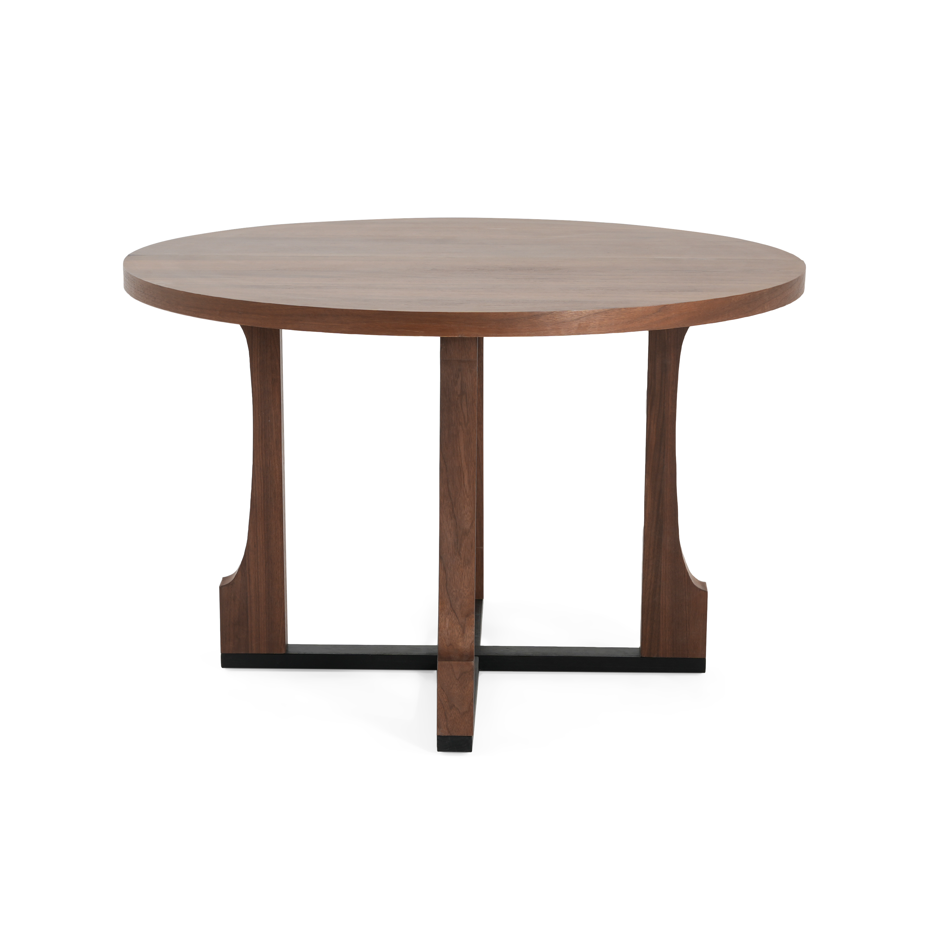 Euroco 48" Round Dining Table for 4, Farmhouse Kitchen Table with Wooden Frame for Kitchen Living Room,Walnut