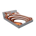 thumbnail image 2 of Ambesonne Abstract Fitted Sheet & Pillow Sham Set, Helix Coil Spiral Swirled, Queen, Dark Orange White, 2 of 2