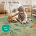 thumbnail image 4 of ODIKA 4'x6' Green Muted Botanical Elegance Washable Area Rug Intricate Vintage Floral Design Non-Slip, Chair-Friendly, Flatwoven for Home Office, Under Desk, 4 of 7