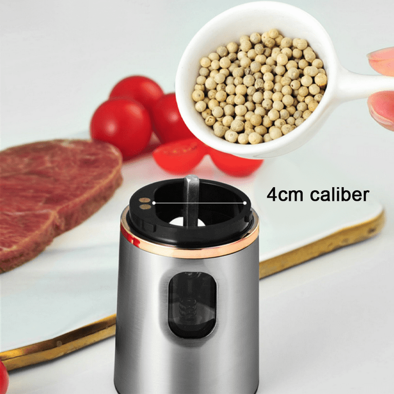Stainless Steel Electric Salt and Pepper Grinder Set, Rechargeable