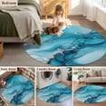 thumbnail image 5 of Round Rugs 4Ft, Turquoise Marble Round Area Rug Washable Indoor Throw Carpet, Teal Grey Modern Geometric Soft Non Slip Circle Rug for Kitchen Nursery Room Home Decor Aesthetic, 5 of 8