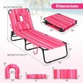 thumbnail image 5 of Topcobe Beach Chaise Lounge Chair with Face Hole and Removable Pillow, Outdoor Patio Furniture for Garden Backyard Pool Deck-Hot Pink, 5 of 9