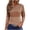 Brown, variant on Summer Tops for Women Casual Fashion Print Blouse Round Neck 3/4 Sleeve Striped Polka Dot Plaid Basic Comfy Slim Lightweight Tshirt, Pink L