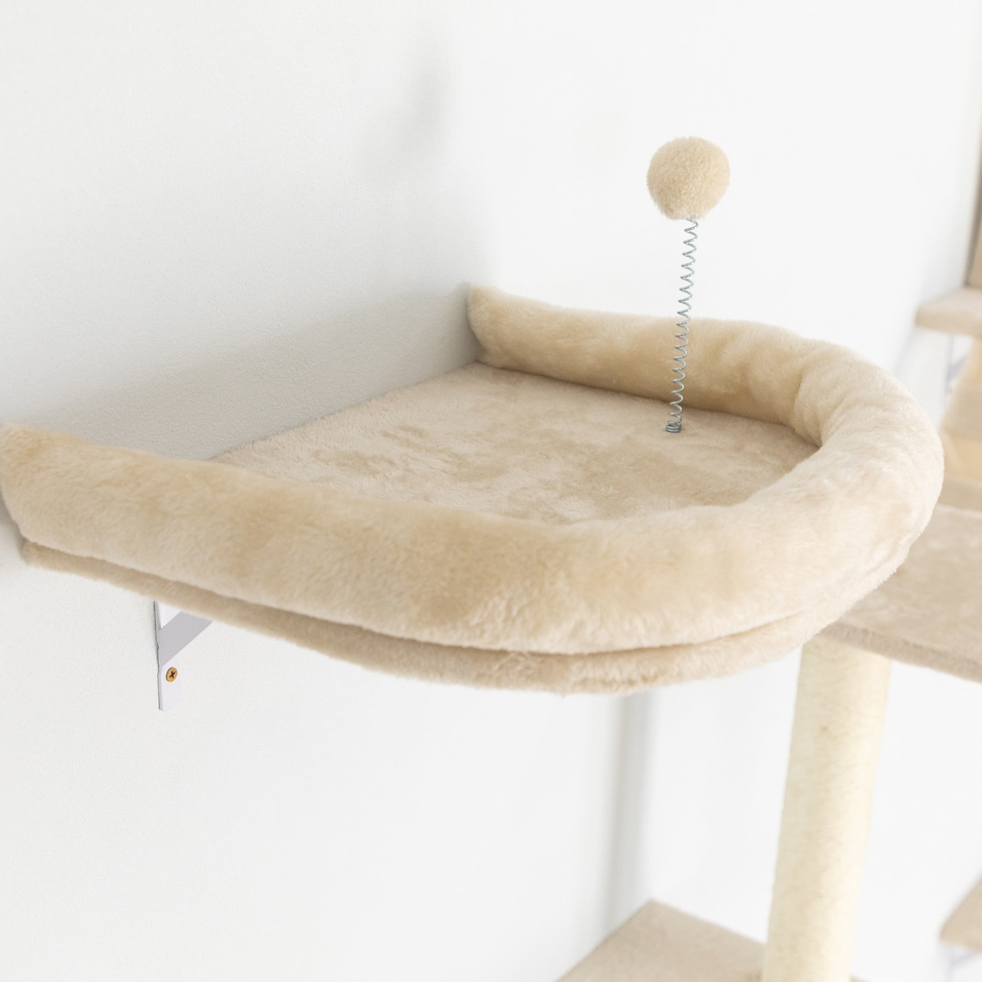 resenkos Cat Wall Shelves and Perches Set for 6, Cat Tree House for Indoor Cats, Modern Furniture for Cat Sleeping Playing Lounging Climbing Cat Condos, Beige