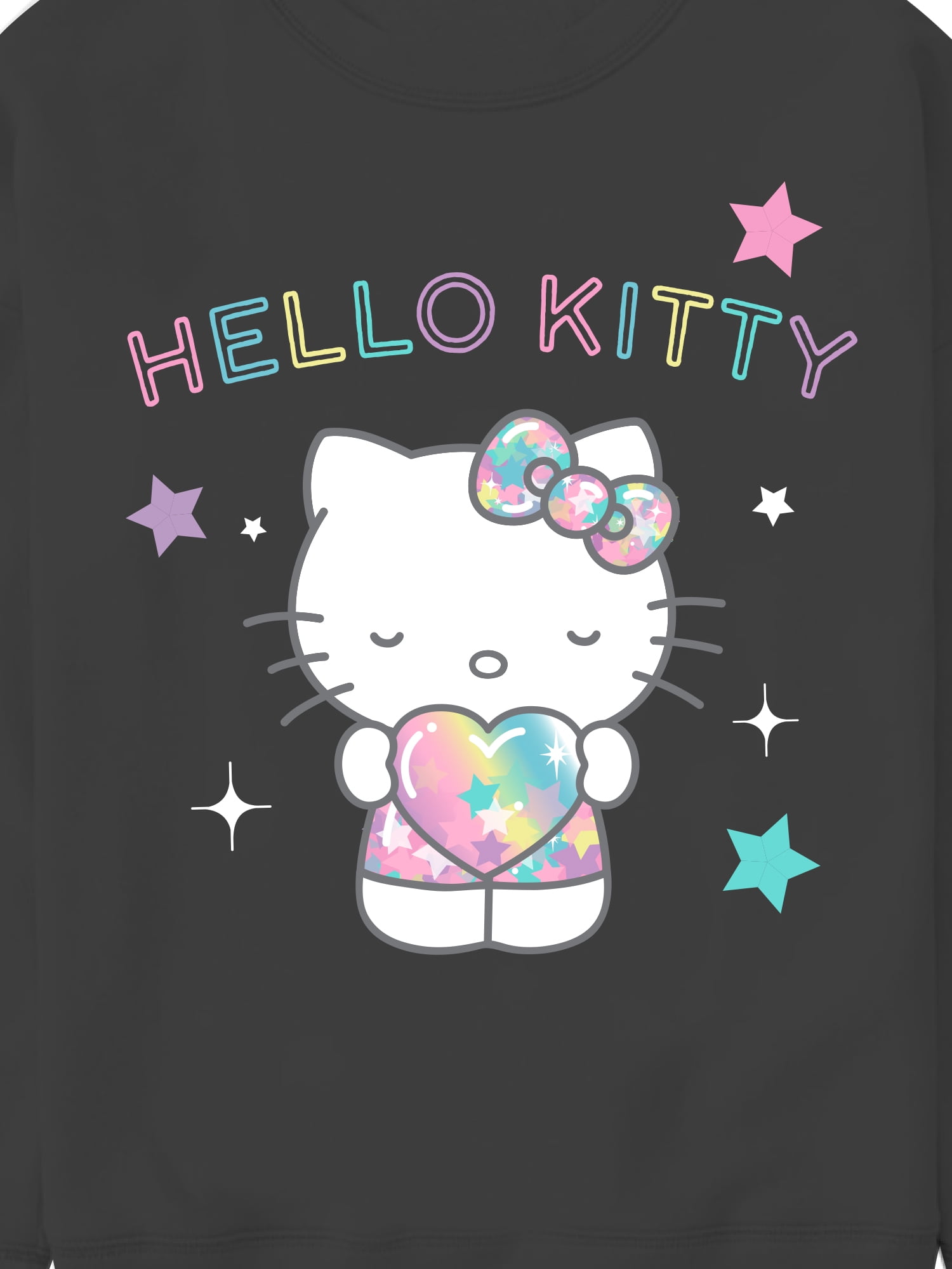 Hello Kitty Shine Girls Graphic Long Sleeve Fleece Sweatshirt, Sizes 4-16