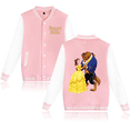 thumbnail image 2 of Chaqueta de béisbol de La Bella y la Bestia para hombre y mujer, estilo hip hop, estilo Harajuku, ropa de calle, abrigos universitarios holgados para niños y niñas, 2 of 5