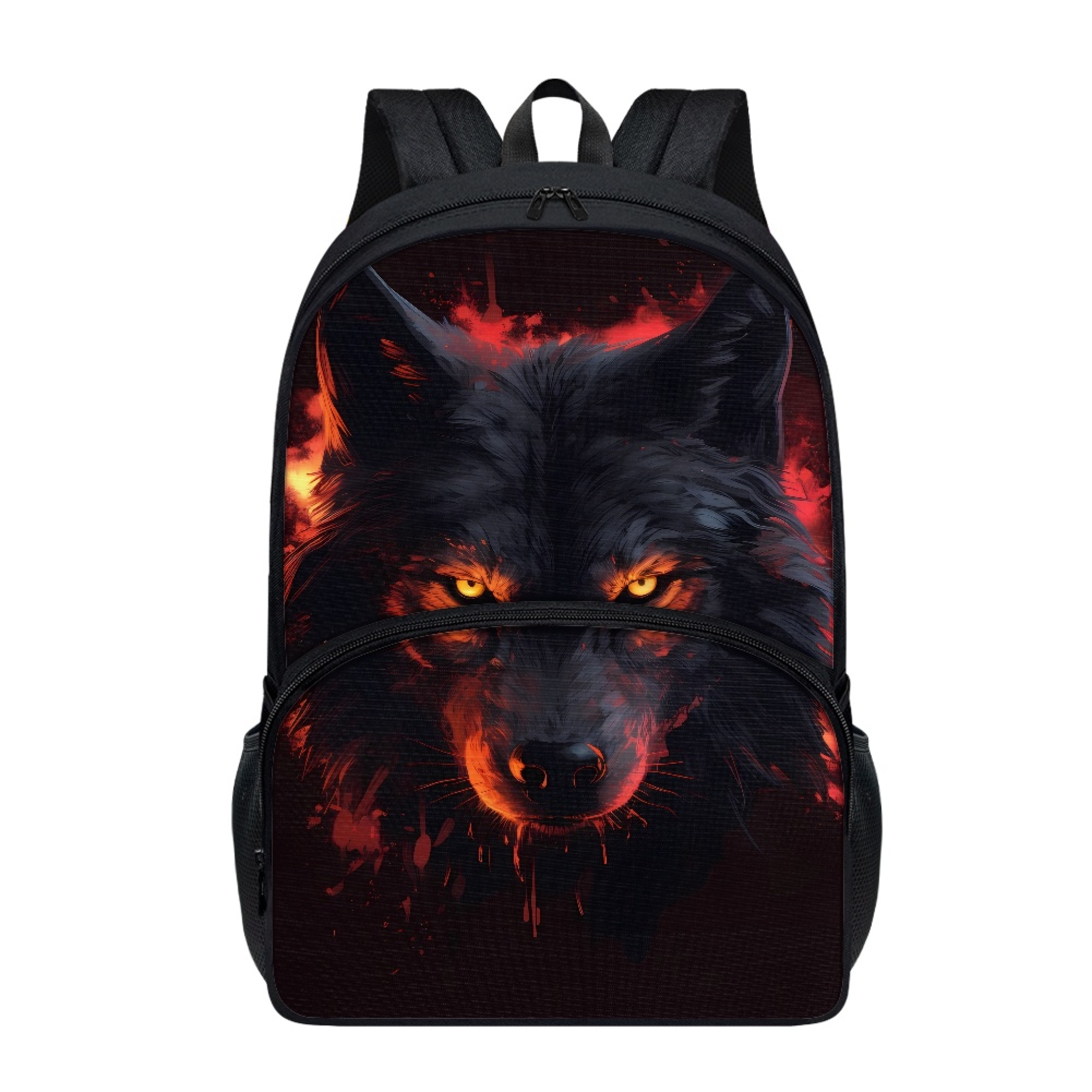 JINMUZAO Wolf Print Lightweight School Backpack College Laptop Backpack ...