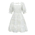 thumbnail image 3 of 7-12T Little Girls Short Sleeve Dresses Kids Print Party Dress, 3 of 9