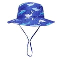 thumbnail image 5 of XIYON Kids Girls Boys Sun Hat With Adjustable Straps Print Wide Brim Upf 50+ Summer Lightweight Breathable Cap For Outdoor Activities,Dark Blue,Xs, 5 of 5