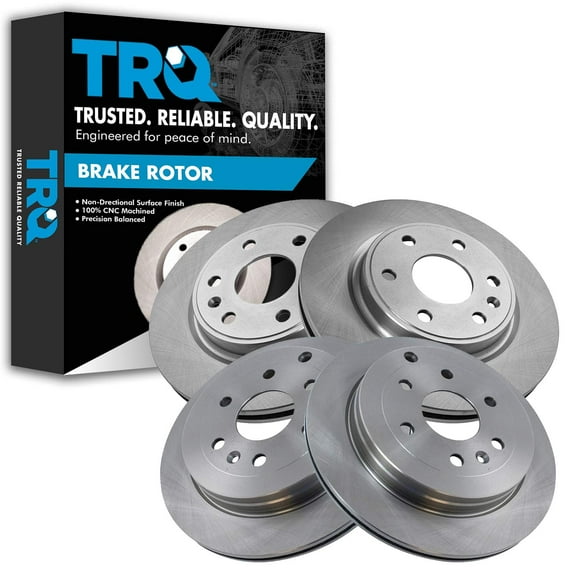 TRQ Front & Rear Brake Rotors Set Fits Select 1999-2004 Oldsmobile Alero 1999-2005 Pontiac Grand Am