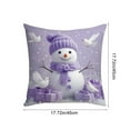 thumbnail image 4 of Xuniizn Christmas Pillow Covers 18x18 inch Xmas Decorations Soft Plush Faux Fur Wool Christmas Throw Pillow Cases Winter Holiday Decor for Sofa Living Room, Purple, 4 of 7
