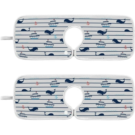 

Whale Ship Pattern Sink Splash Guard for Faucet 2 Packs Faucet Absorbent Mats Cute Marine Life Faucet Handle Drip Catcher Quickly Drying Mat for Kitchen Counter Bathroom