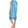 thumbnail image 2 of Dream8teen Women's Short Sleeve Muumuu Lounger Smocked Dress 7000 Teal Flower 2X-Large, 2 of 2