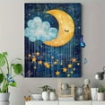 thumbnail image 4 of Sleeping Moon and Stars Canvas Print/Wall Art， Suitable for Bedroom Decor， Living Room Decor， Nursery Decor， Hallway Decor， Office Decor, 4 of 8