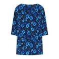 thumbnail image 5 of Plus Size Floral Tunic Tops for Women 3/4 Sleeve Loose Blouse Summer Casual Flowy Shirts Beach Boho Top, 5 of 6
