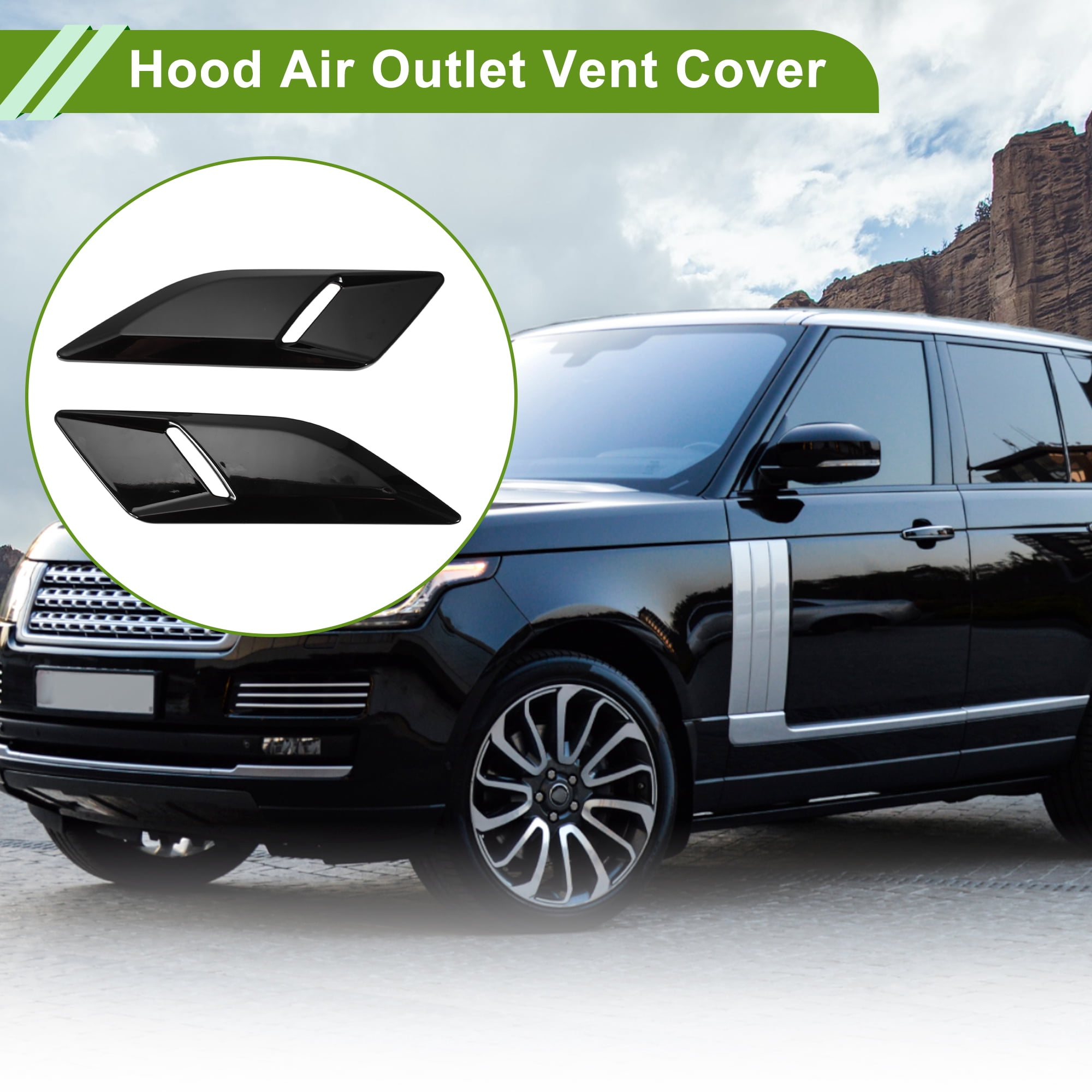 Unique Bargains Hood Air Outlet Vent Cover Trim for Land Rover Range Rover Sport 2014-2023 Hood Engine Bonnet Air Vent Outlet Cover Bezels ABS Black
