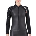 thumbnail image 2 of Advancent Trajes de neopreno Traje de buceo dividido Traje de baño de neopreno para hombres y mujeres Utilizado en buceo Snorkel Surf Natación Deportes acuáticos Mujer/Negro SG, 2 of 6