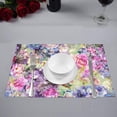 thumbnail image 2 of MKHERT Bright Watercolor Hydrangea Rose Flowers Placemats Table Mats for Dining Room Kitchen Table Decoration 12x18 inch,Set of 4, 2 of 4