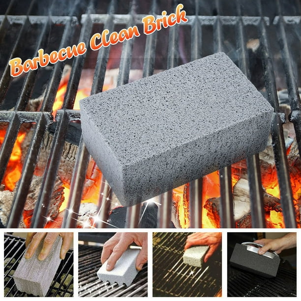qucoqpe BBQ Grill Cleaning Brick Block Barbecue Cleaning Stone BBQ