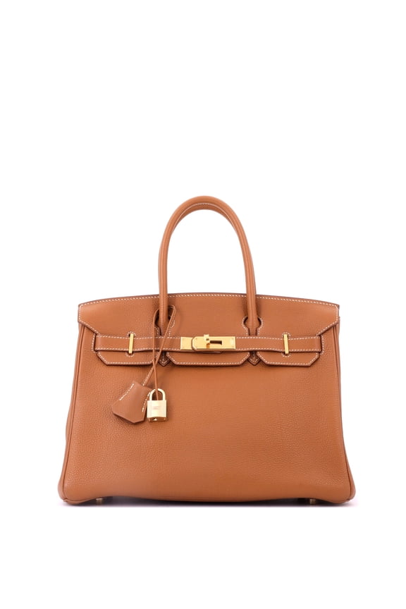 Pre-Owned Birkin Handbag Gold Togo with Gold Hardware 30 By Rebag