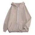 thumbnail image 3 of Hoodies for Women Oversized Hoodie Women Women's Casual Solid Color Zipper Pocket Hoodie Gold - S, 3 of 5