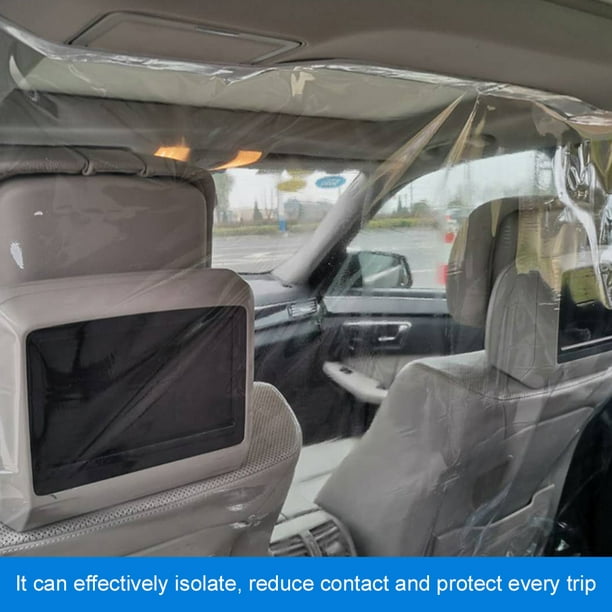 Rideau de séparation d'isolation anti-gouttelettes de taxi de voiture  transparent Film de protection rideau de séparation auto-adhésif scellé 