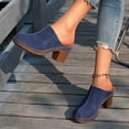 thumbnail image 3 of Rokment Womens Platform Chunky Block High Heels Clogs & Mules Dressy Sandals for Ladies 2026 Summer Fashion Casual Leather Closed Toe Dress Slip on Slides C Size 7, 3 of 7