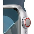 thumbnail image 1 of Restored Apple Watch Series 9 With Blood Oxygen. GPS + Cellular 45mm Silver Aluminum Case with Storm Blue Sport Band - M/L. (Refurbished), 1 of 1
