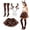 Coffee, variant on ZQUUVOU Women's Rainbow Carnival 4 Piece Set Tutu Skirt Headband Socks Arm Warmer Role Play Outfit Party Performance Multicolor