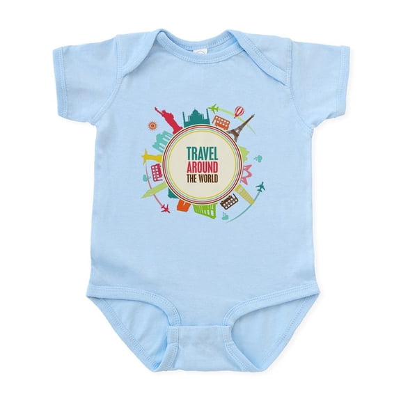 CafePress - Travel Around The World Infant Bodysuit - Baby Light Bodysuit, Size Newborn - 24 Months