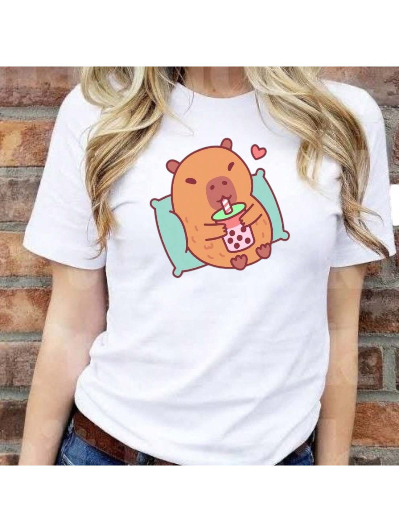 Playera Blusa De Capybara Recostado Bebiendo Soda Capibara Ropa De ...