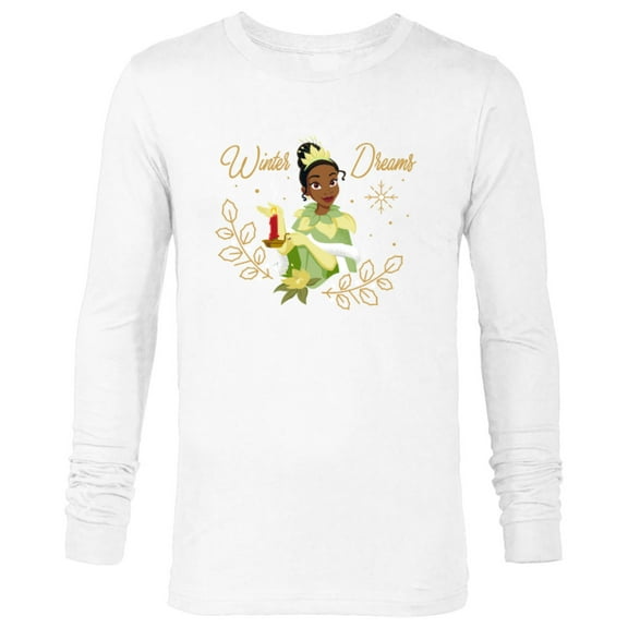 Disney Princess Tiana Winter Dreams Holiday Standard - Long Sleeve T-Shirt for Men – Customized-White