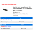 thumbnail image 2 of Multi Rib Belt - Compatible with 1994 - 1998 Acura Integra 1.8L 4-Cylinder GAS 1995 1996 1997, 2 of 2