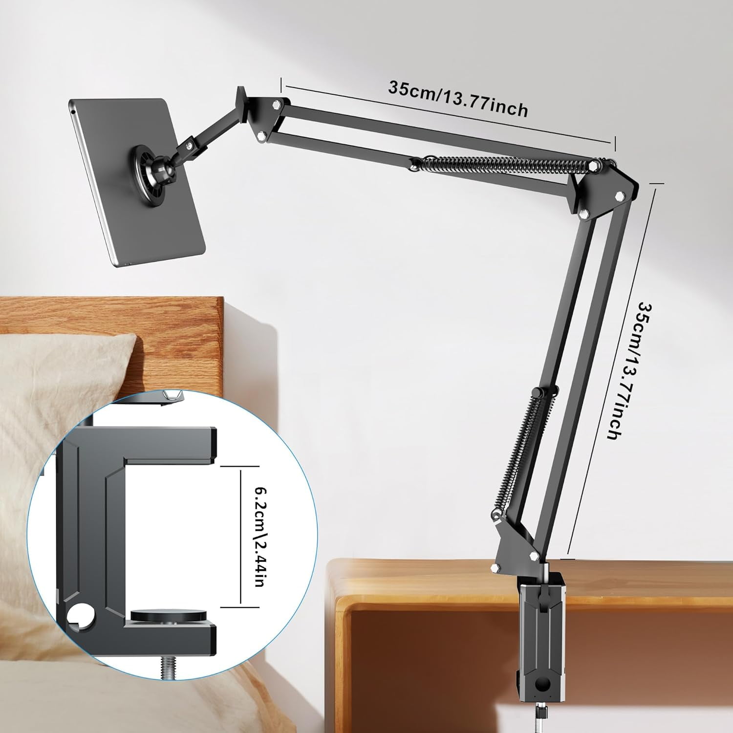 Cell Phone Holder, Universal Phone Stand Clip Lazy Bracket Flexible Articulating Arm Phone Mount Compatible with iPhone 15 14 13 12 11 Pro Xs Max XR X 8 7 6, Samsung