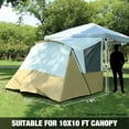 thumbnail image 2 of REDCAMP Camping Side Tent for Pop-Up Canopy, Easy-Setup Water-Resistant Tent Attachment for 10' Wide Canopy, Fits 2 Persons, Khaki (Frame Not Included), 2 of 9