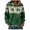00-Green3049, variant on XIAOCHA Pattern Print Hoodie For Women Long Sleeve Shamrock Knit Sweatshirts Pullover Top, Green, Sizes M