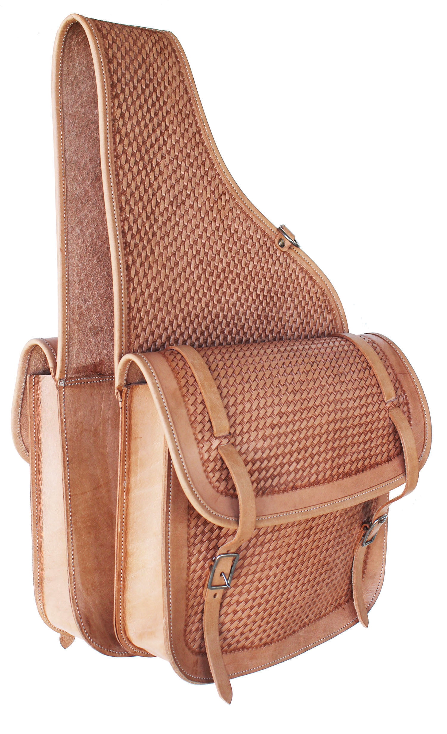 Horse Western Endurance Saddle Trail Riding Tooled Leather Cantle Bag