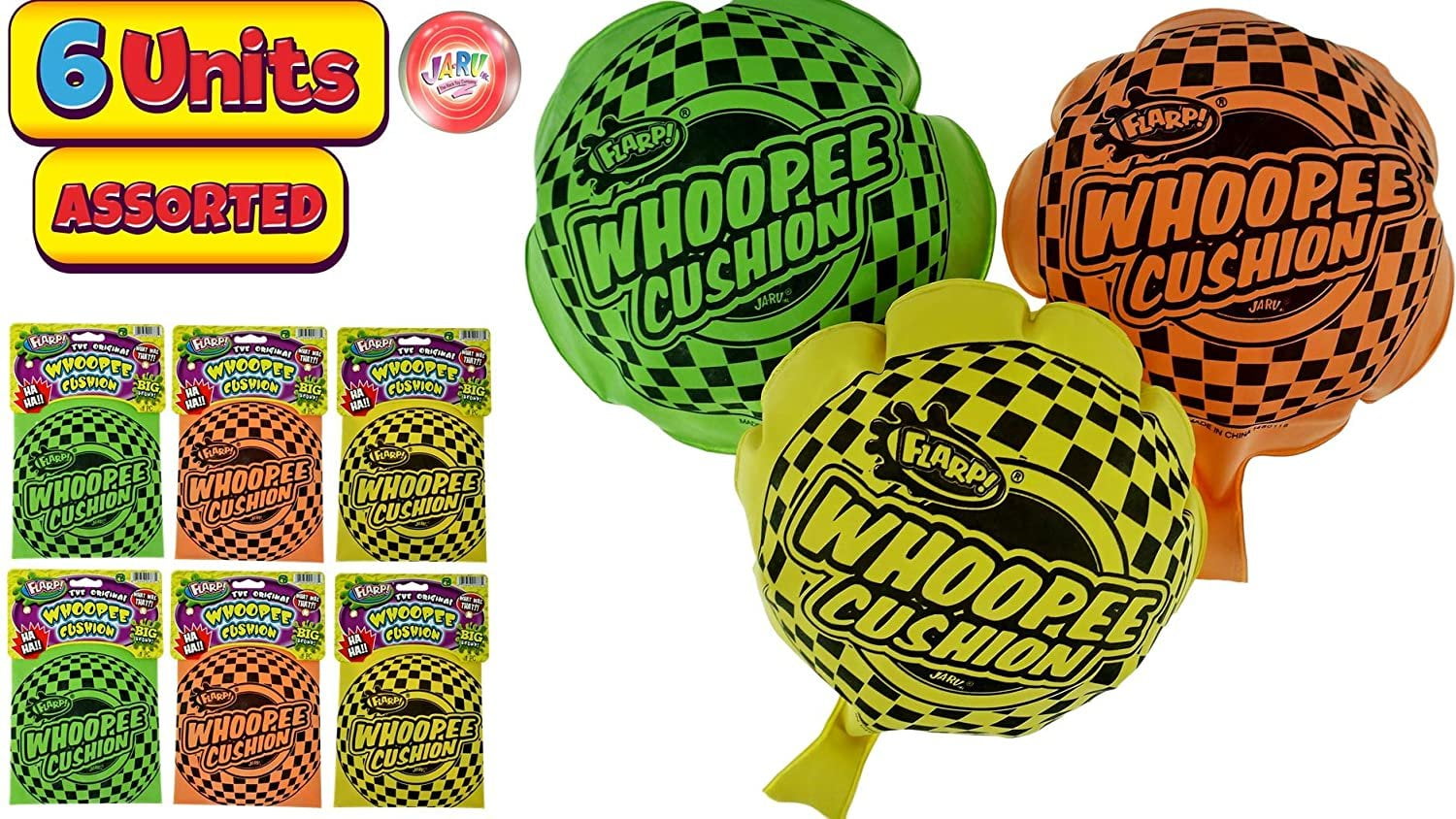 JARU Whoopee Cushion Flarp Original Classic Prank Toy 8" (Pack of 6