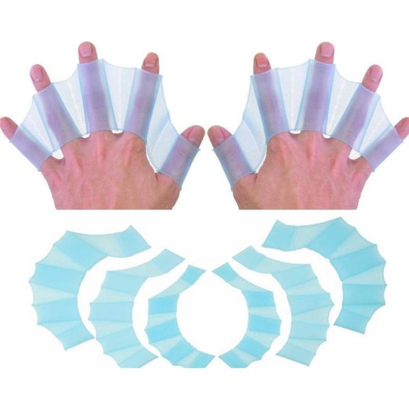 3 Pair Silicone Swimming Gloves Finger Frog Type Webbed Aquatic Training Water Resistance Fitness Paddle Aerobics for Men Women