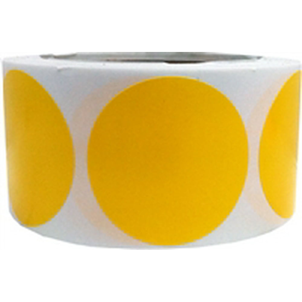 Yellow Circle Stickers 2" Inches Round 500 Pack