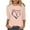 Pink, variant on Luxalzxs Valentine Tops for Women Fashion Casual Blessed Love Heart Printed T-Shirt 3/4 Sleeve Length Round Neck Casual Tops Blouse
