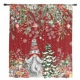 thumbnail image 2 of Red Christmas Gnomes Semi Sheer Curtains Drapes for Living Room,Bedroom,French Doors Window 45 Inches Long,Xmas Tree Poinsettia Winter Gifts Rod Pocket Chiffon Curtain Drapery Voile Draperies Panel, 2 of 6