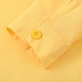 thumbnail image 6 of LNMQLPDBS Boys Dress Shirts Toddler Expandable Collar Button Down Shirt Long Sleeves Solid Casual Lapel Shirts Boys Tops for Spring Summer Yellow 11-12 Years, 6 of 8