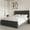 Dark gGray, variant on Full/Queen/King Size Bed Frame with Headboard and 4 Storage Drawers, Platform Bed Frame Square Stitched Button Tufted, No Box Spring Needed, Noise Free, Easy Assembly