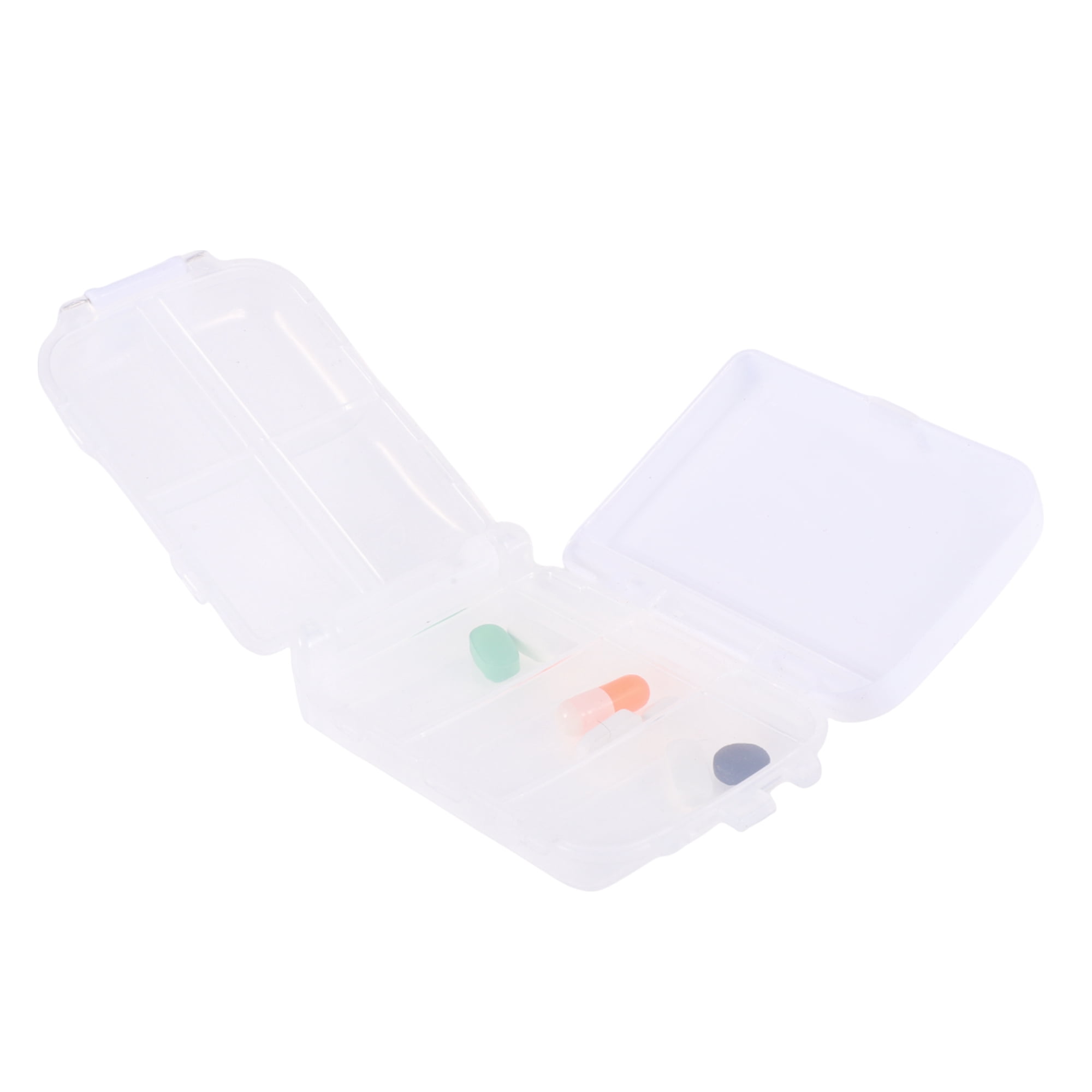 Unique Bargains Durable 8 Grids 3 Fold Pill Case for Travel 1 Pc Clear White