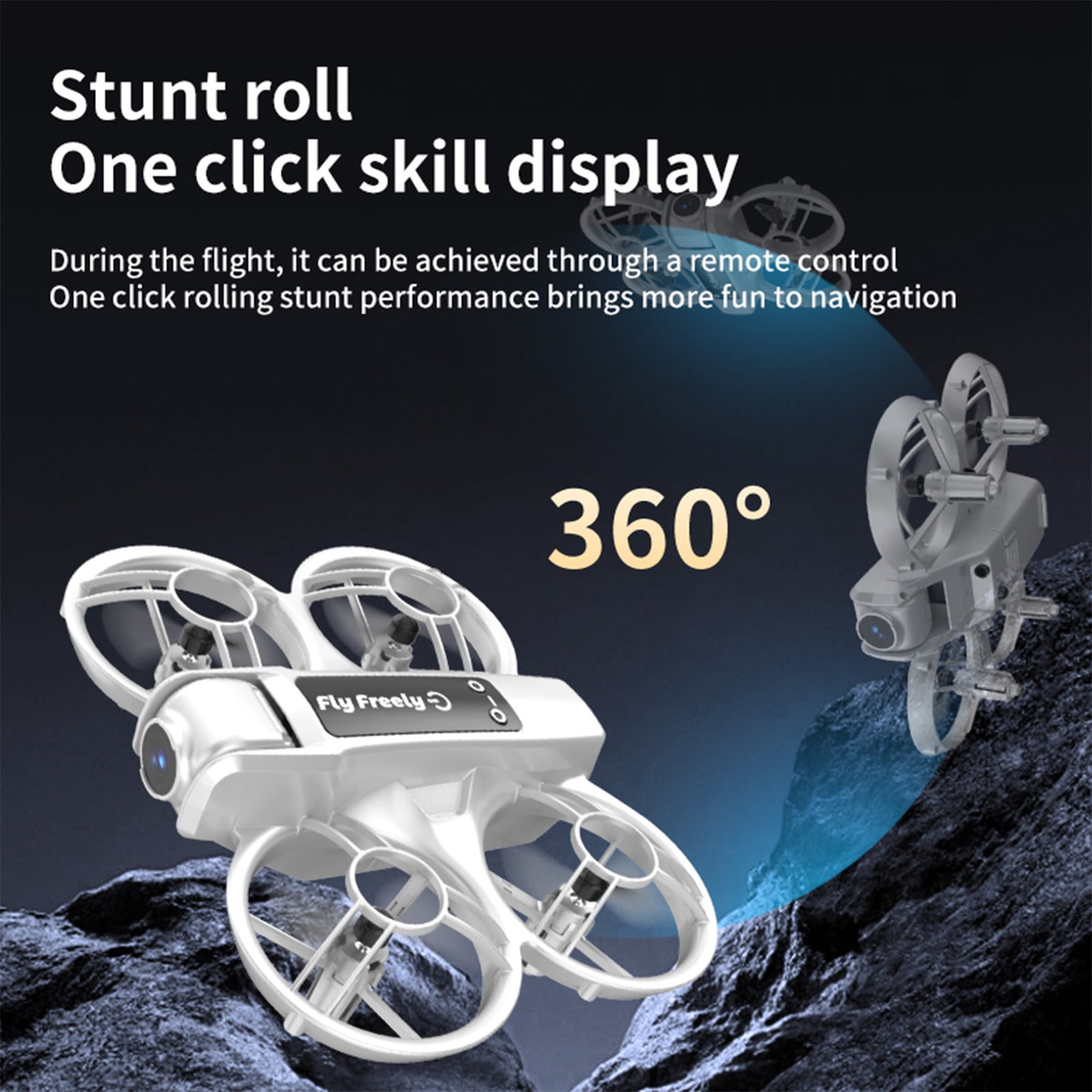 Leodye 1PCS Dual-camera RC Drone Toy Altitude Hold Headless Mode Speed Adjustment Design Boys Holiday Gift Accessory -5.51x4.52x1.96in